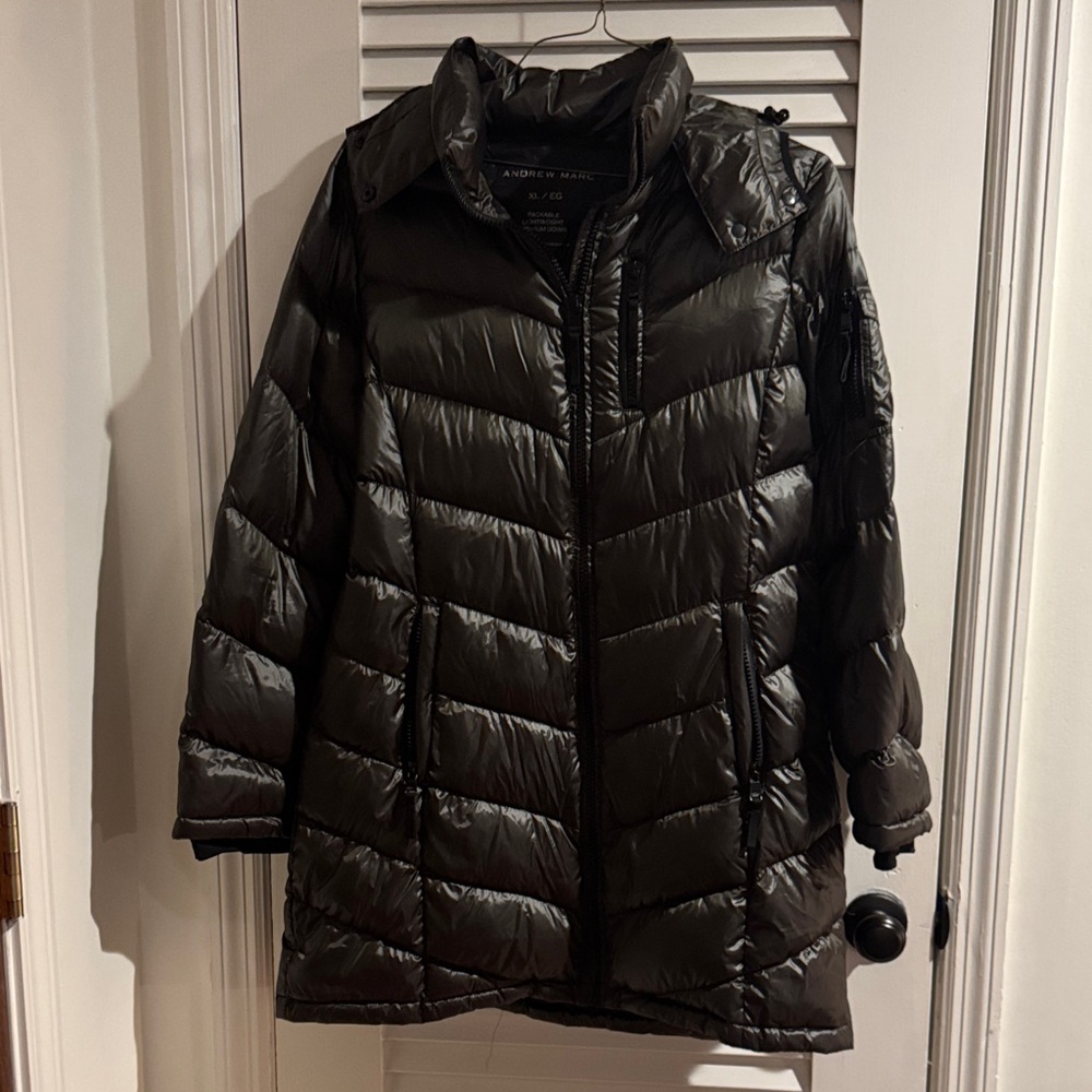 Andrew Marc Women's Dark Gray Puffer Jacket XL